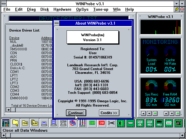 WINProbe v3.1 - About